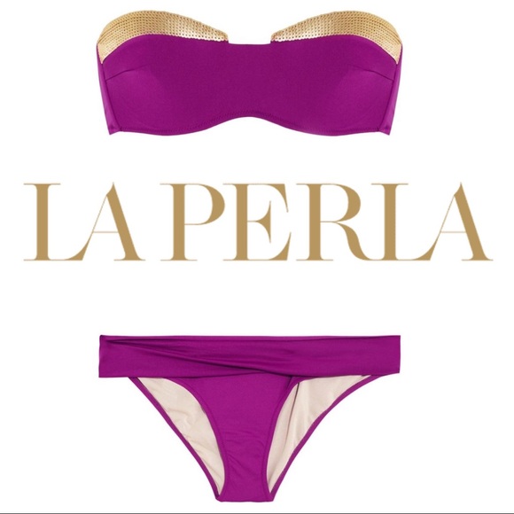 La Perla Other - LA PERLA sexy sirens sequin Bandeau bikini SZ 12 La Perla Other - LA PERLA sexy sirens sequin Bandeau bikini SZ 12